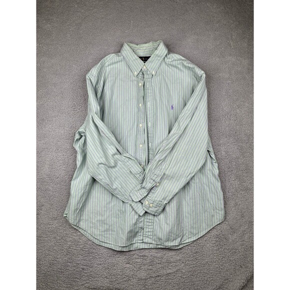 Ralph Lauren Button Down mint and purple sz 18 34-35 - Picture 2 of 7